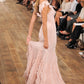 Pretty Mermaid V neckline Long Chiffon Prom Dresses Evening Dress C2939