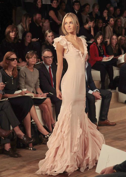 Pretty Mermaid V neckline Long Chiffon Prom Dresses Evening Dress C2939