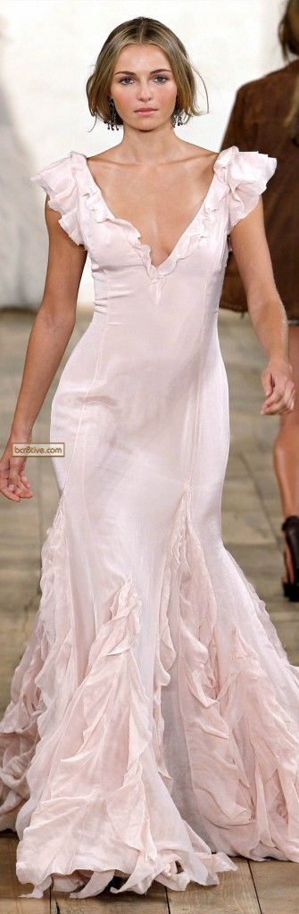 Pretty Mermaid V neckline Long Chiffon Prom Dresses Evening Dress C2939