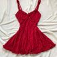 16th Birthday A Line Spaghetti Straps Red Homecoming Dresses Lace Short Mini Party Dress C2982