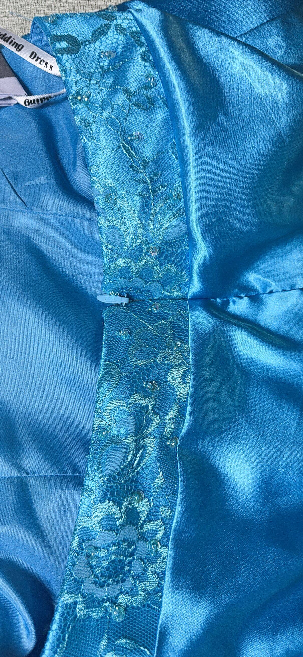 blue dress for baby girl 90s Prom Dress with Adjustable Straps – Whimsical Lace