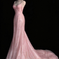 Robes de mariée sirène de conte de fées bretelles scintillantes robe de mariée dos nu C307