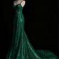 Robes de mariée sirène de conte de fées bretelles scintillantes robe de mariée dos nu C307