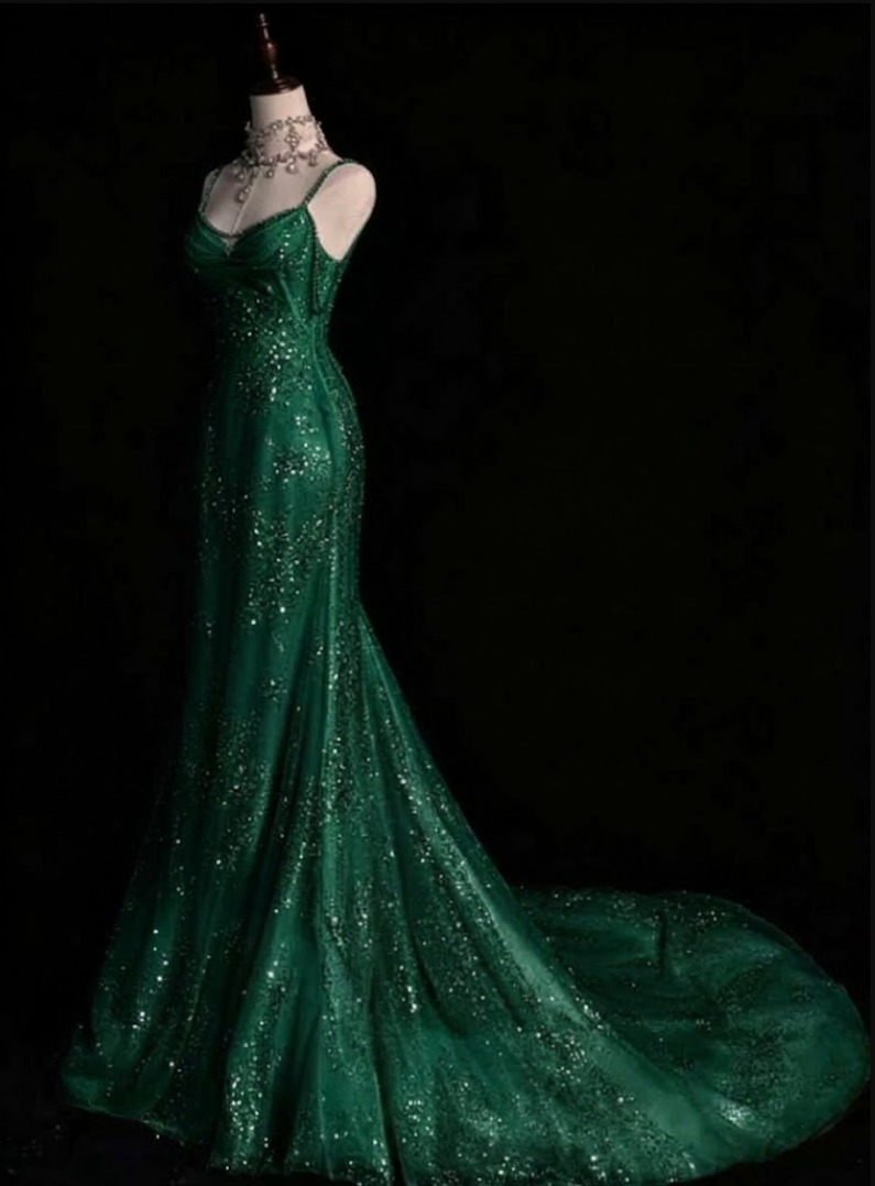 Robes de mariée sirène de conte de fées bretelles scintillantes robe de mariée dos nu C307