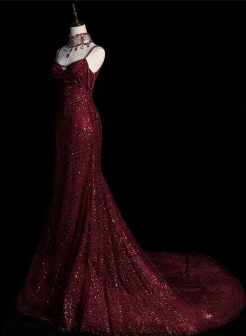 Robes de mariée sirène de conte de fées bretelles scintillantes robe de mariée dos nu C307