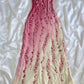 Vintage Sheath One Shoulder Chiffon Ombre Pink Floor Length Prom Dresses Evening Dress C3095