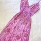 Vintage A Line Spaghetti Straps Pink Lace Floor Length Prom Dresses Beads Evening Dress C3100