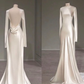 Fairytale With Long Sleeves And Open Back Satin Wedding Dress C311