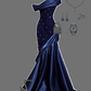 Pretty Mermaid One Shoulder Navy Blue Satin Long Party Dress Prom Dresses C3144