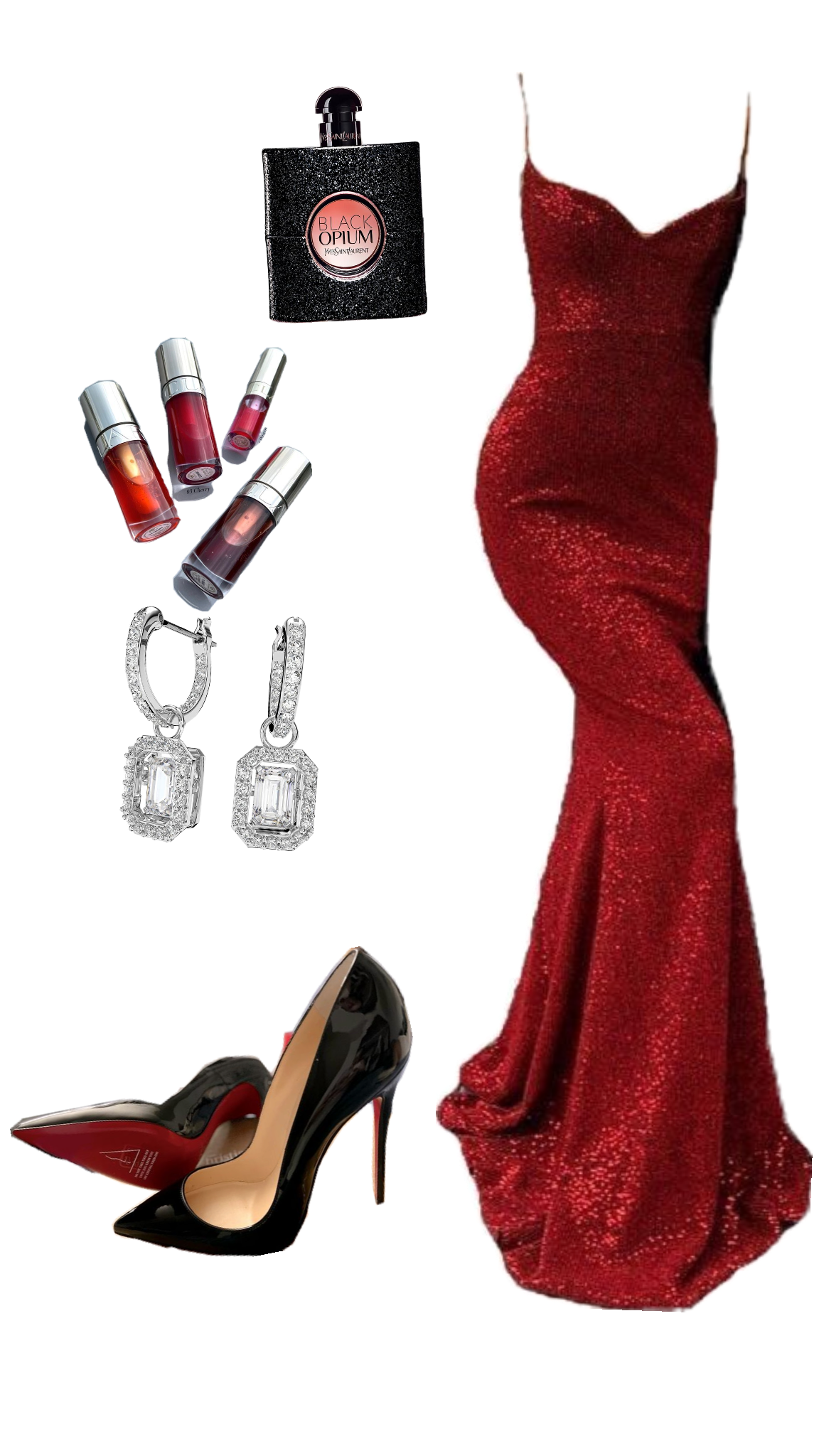 Elegant Mermaid Spaghetti Straps Burgundy Sequin Long Prom Dresses Party Dress C3159