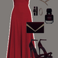 Elegant A Line Sleeveless Chiffon Red Long Prom Dresses Evening Dress C3169