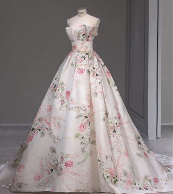 Jolie robe de bal sans bretelles en tulle longue à fleurs rose longueur au sol robes de bal Sweet 16 robes C3184