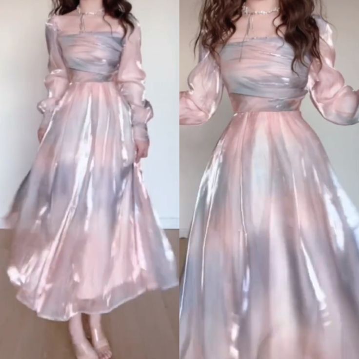 Classy A Line Square Neckline Pink Prom Dresses Evening Dress C3186