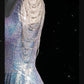 Robe de bal sirène Sexy pour femmes, col carré, pompon de perles, longue fente haute, C319