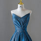 Elegant A line Sweetheart Blue Sequin Party Dress Prom Dresses Evening Dress C3213