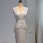 Elegant Mermaid V Neckline Sequin Party Dress Prom Dresses Evening Dress C3214