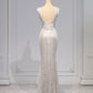 Elegant Mermaid V Neckline Sequin Party Dress Prom Dresses Evening Dress C3214