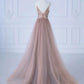 Elegant A-Line Spaghetti Straps Tulle Long Prom Dress Evening Dress C3226