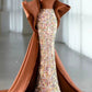 Sexy Mermaid Sweetheart Satin Evening Dress Long Prom Dresses Party Dress With Bow C3229