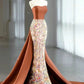 Sexy Mermaid Sweetheart Satin Evening Dress Long Prom Dresses Party Dress With Bow C3229