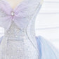 Elegant Mermaid Strapless Neckline Blue Sequin Long Prom Dress Evening Dresses C3243