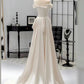 Chic Mermaid Strapless Short Sleeves White Satin Wedding Dresses With Ruffles C3255