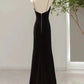 Sexy Mermaid Spaghetti Straps Black Long Prom Dresses Evening Dress C3265