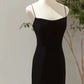 Sexy Mermaid Spaghetti Straps Black Long Prom Dresses Evening Dress C3265