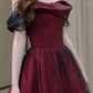 Sexy Ball Gown Off The Shoulder Red Tulle Long Prom Dresses Evening Dress C3267