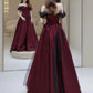 Sexy Ball Gown Off The Shoulder Red Tulle Long Prom Dresses Evening Dress C3267