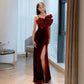 Elegant Mermaid Spaghetti Straps Burgundy Long Prom Dress Evening Dresses C3268