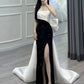 Robe de soirée longue élégante à paillettes noires et à bretelles style sirène C3269