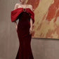 Elegant Mermaid Off The Shoulder Halter Burgundy Long Prom Dress Evening Dresses C3271