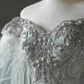 Robe de mariée sirène élégante, épaules dénudées, en Tulle et dentelle, longue, C327