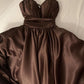 Classy A Line Spaghetti Straps Brown Pleated Party Dress Prom Dresses Evening Dress C3294