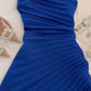 Classy Sheath One Shoulder Royal Blue Chiffon Long Party Dress Prom Dresses Evening Dress C3326