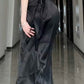 Elegant Sheath Spaghetti Straps Black Slit Long Prom Dress Evening Dresses C3341