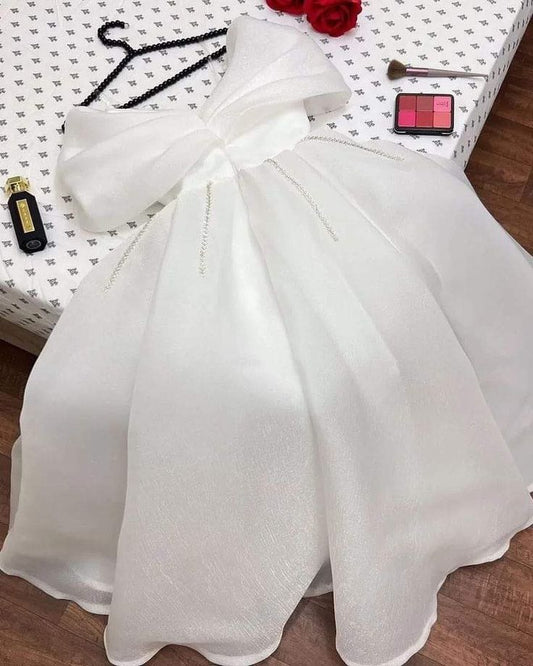 Elegant A Line Off The Shoulder White Long Prom Dress Evening Dresses C3354