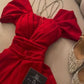 Elegant A Line Spaghetti Straps Red Long Prom Dress Evening Dresses C3358