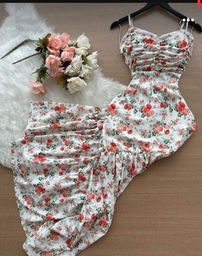 Elegant Mermaid Spaghetti Straps Floral Long Prom Dress Evening Dresses With Ruffles C3363