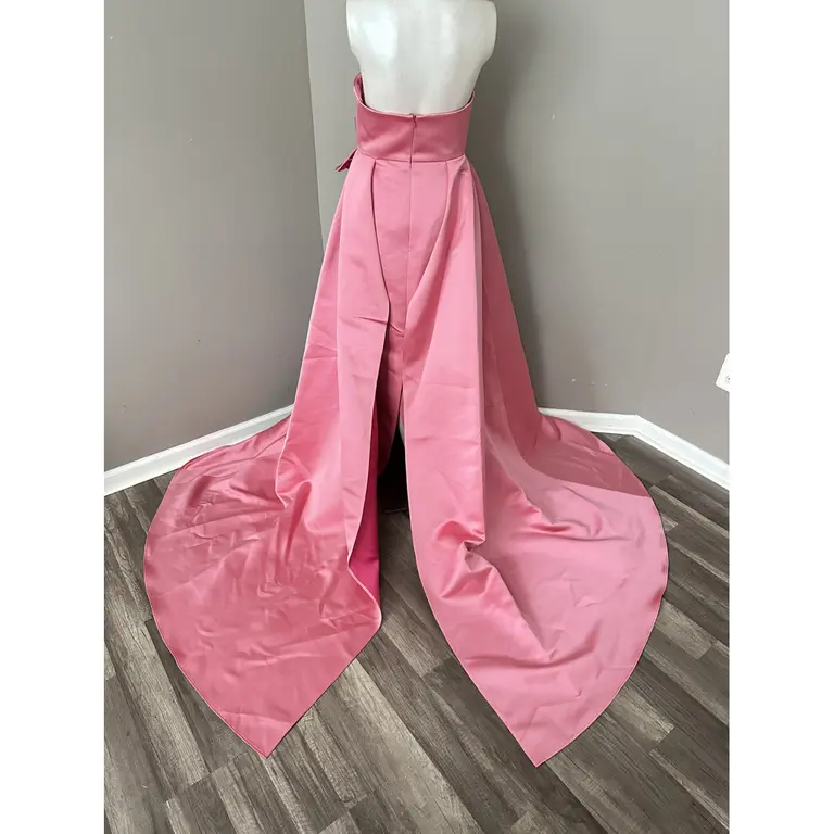 Elegant A Line Spaghetti Straps Pink Satin Long Prom Dress Evening Dresses With Pleated C3382