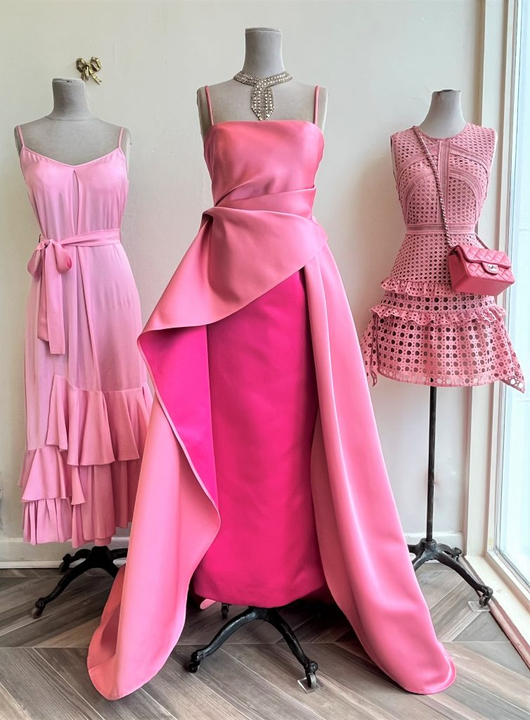 Elegant A Line Spaghetti Straps Pink Satin Long Prom Dress Evening Dresses With Pleated C3382