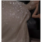 Pretty A Line Spaghetti Straps Silver Sequin Long Prom Dress Evening Dresses C3389