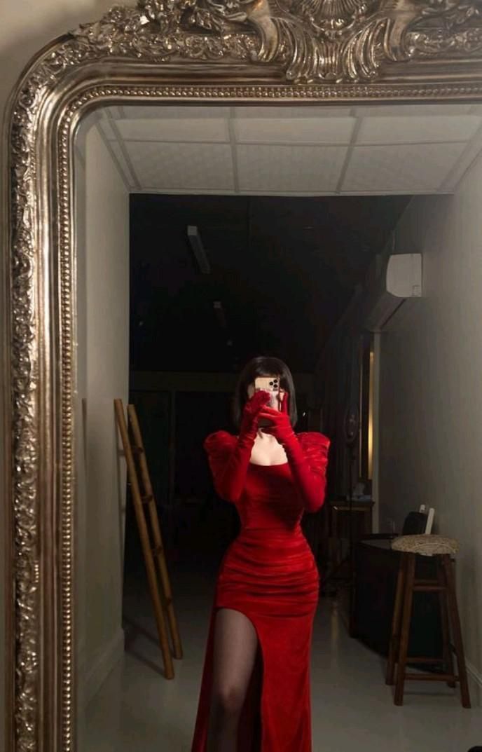 New Sheath Square Neckline Long Sleeves Red Split Evening Dress Prom Dresses C3407