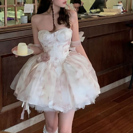 Robe de bal simple sans manches en forme de cœur C340