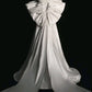 Robe de bal élégante sans bretelles en satin longues robes de mariée blanches avec nœud CC346