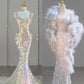 Pretty Mermaid Sweetheart Sequin Long Evening Dress Prom Dresses Birthday Outfits C3461