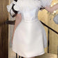 Off-Shoulder Strapless Ruffles Tulle Satin A-Line Mini Homecoming Dress C347