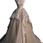 Elegant A-Line Strapless Tulle Long Prom Dress CC348