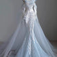 Robe de soirée longue bleu ciel à paillettes, élégante, style sirène, sans bretelles, C3527